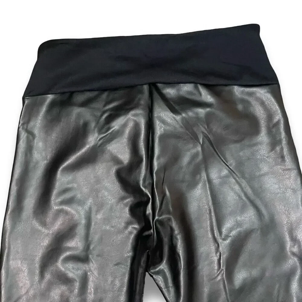 ASSETS BY SPANX All Over Faux Leather Leggings, Shaping Waistband, Size XL - Picture 7 of 9